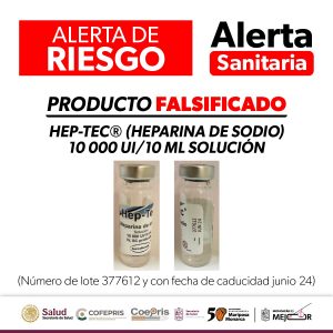 Alerta sobre falsificación del producto Hep-Tec: SSM