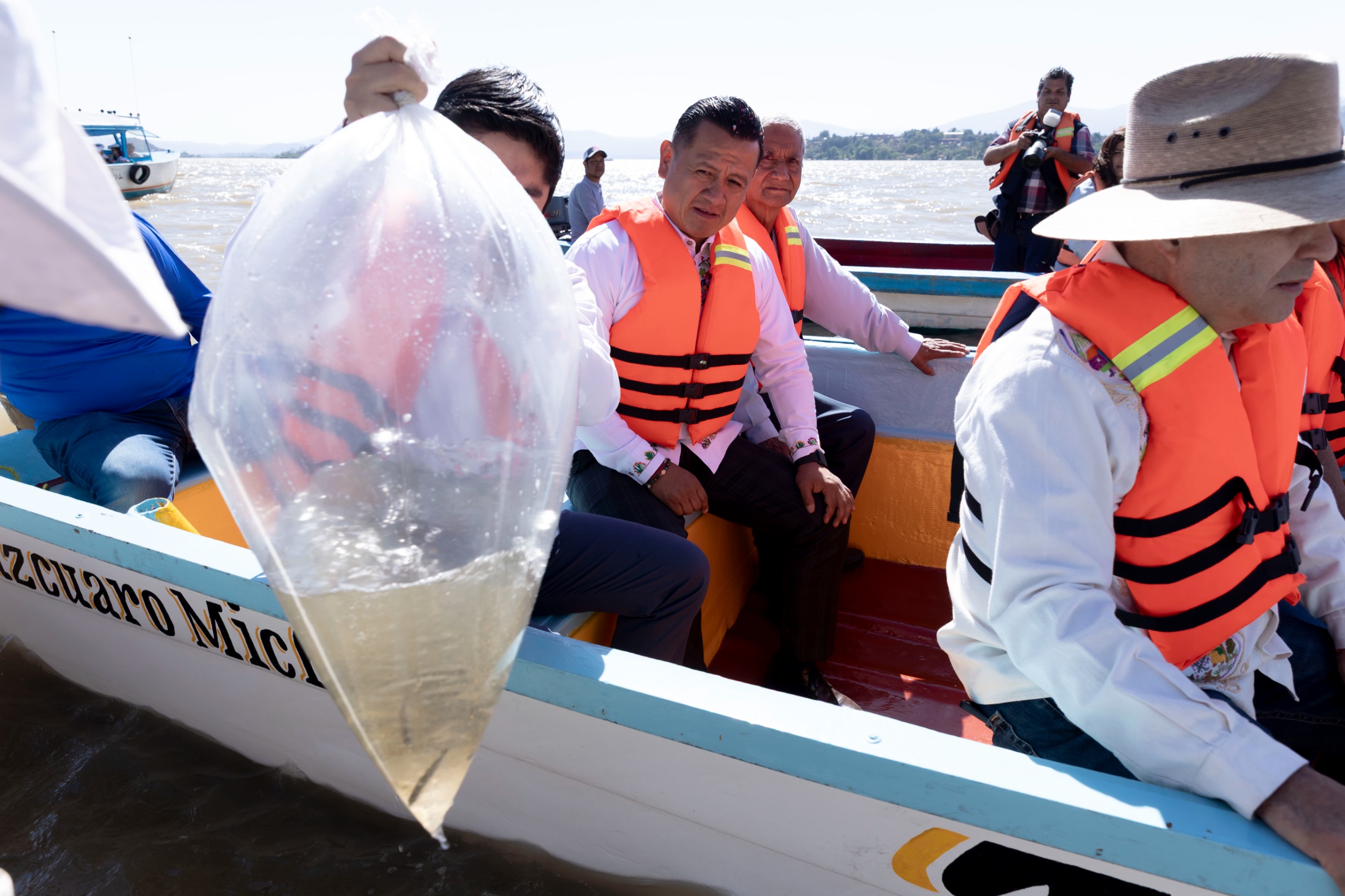 Siembra Gobierno de Michoacán 20 mil peces en el lago de Pátzcuaro.