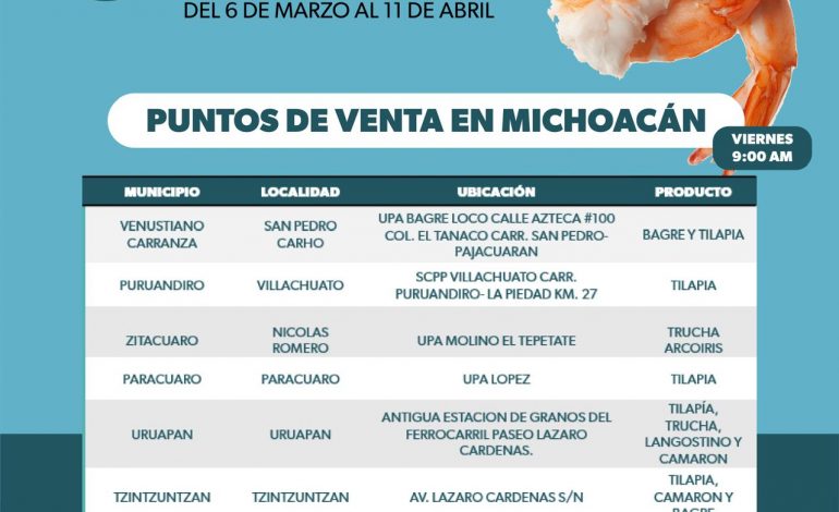 Cuaresma 2025: compra a bajo costo pescado fresco directo de productores michoacanos.