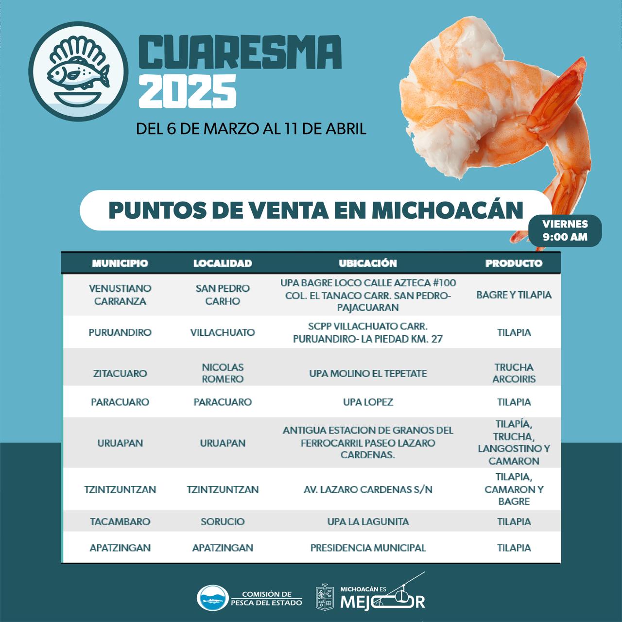 Cuaresma 2025: compra a bajo costo pescado fresco directo de productores michoacanos.