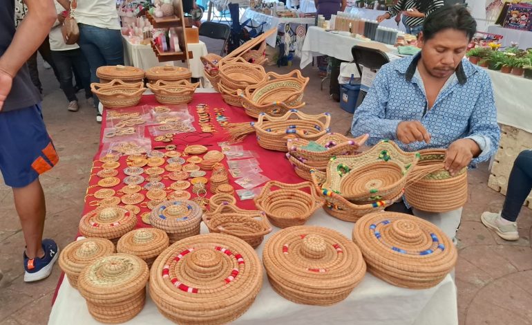 Artesanos de Zitácuaro se instalan en la plaza cívica licenciado Benito Juárez, su meta cautivar al turismo con sus productos