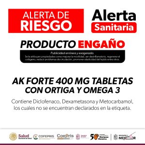 Alerta SSM sobre comercialización del producto AK FORTE