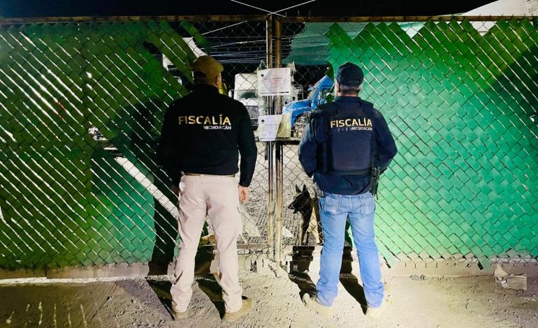 En cateo realizado en el Fraccionamiento Los Ángeles, asegura Fiscalía General tres unidades con reporte de robo y alteraciones en sus medios de identificación