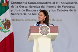 MÉXICO NO ES PROTECTORADO NI COLONIA DE NINGÚN PAÍS EXTRANJERO: PRESIDENTA CLAUDIA SHEINBAUM EN CEREMONIA CONMEMORATIVA AL 111 ANIVERSARIO DE LA GESTA HEROICA DEL PUERTO DE VERACRUZ