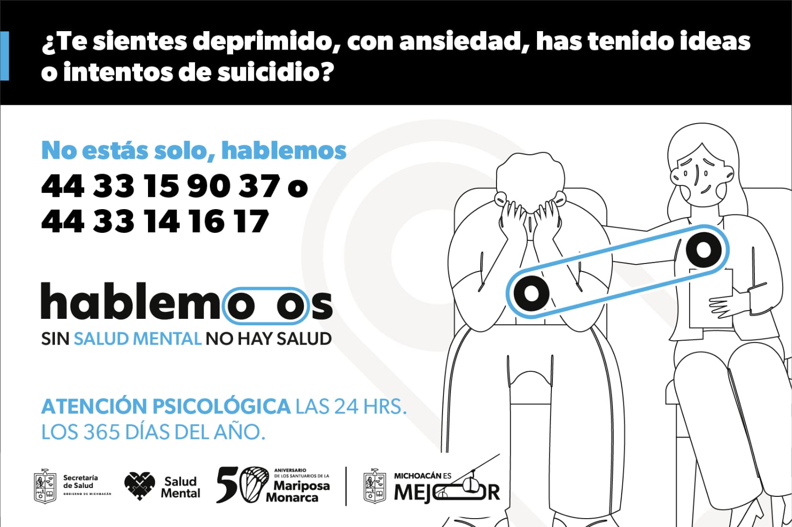 SSM refuerza prevención del suicidio en Michoacán.