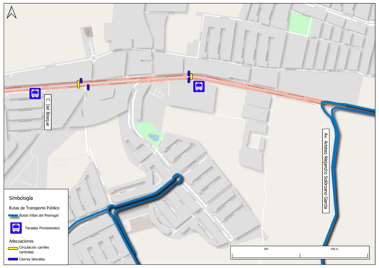 Se activarán rutas alternas de transporte por cierre en puente de Villas del Pedregal.