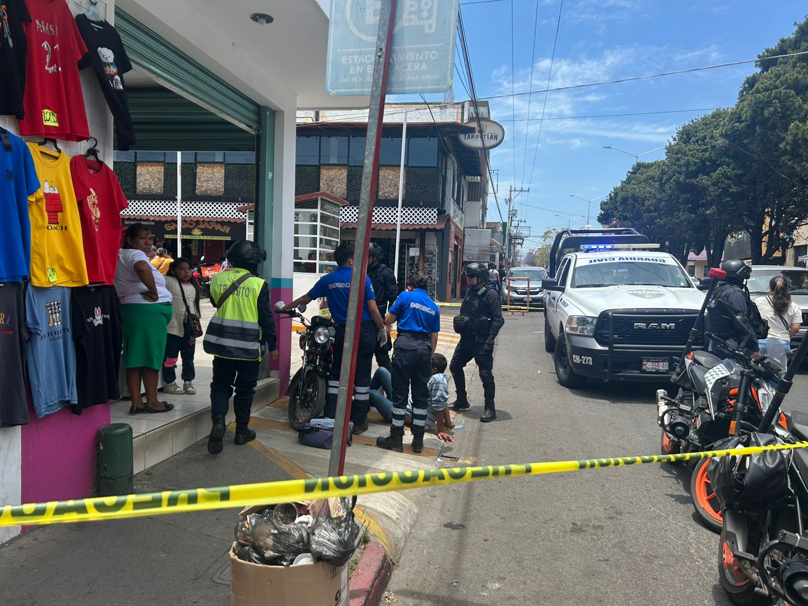Lesionado en Accidente de Tránsito en el Centro de Ciudad Hidalgo.