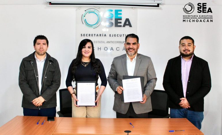 La SESEA y el Ayuntamiento de Acuitzio del Canje, firman convenio para garantizar colaboración anticorrupción