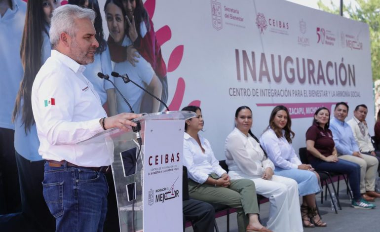 Inaugura Bedolla en Zacapu el décimo Centro para el Bienestar que reconstruye el tejido social