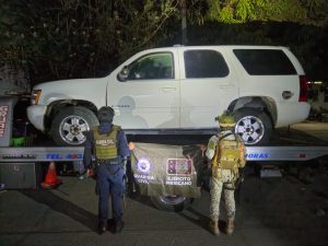 SSP y Defensa aseguran vehículo blindado y municiones en Buenavista