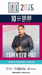 ¡Concierto gratis para mamá! Espinoza Paz llega mañana al Festival de Origen