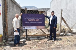 Celebra CMASC acuerdo reparatorio y restituye inmueble a su legítima propietaria en Charo