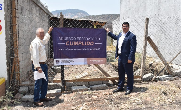 Celebra CMASC acuerdo reparatorio y restituye inmueble a su legítima propietaria en Charo