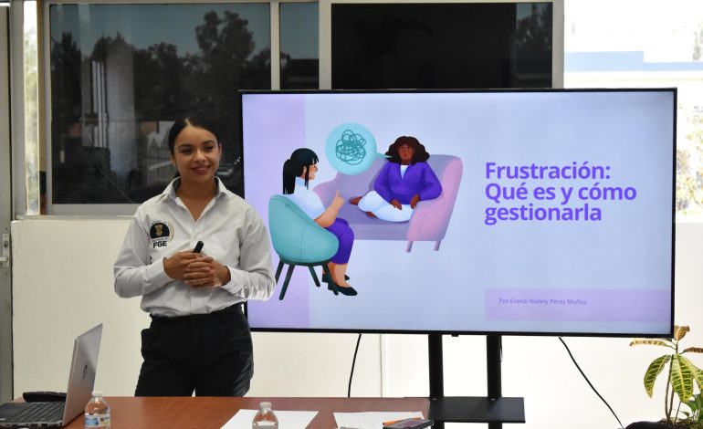 Personal de la Fiscalía Regional de Morelia recibe atención en materia de salud mental