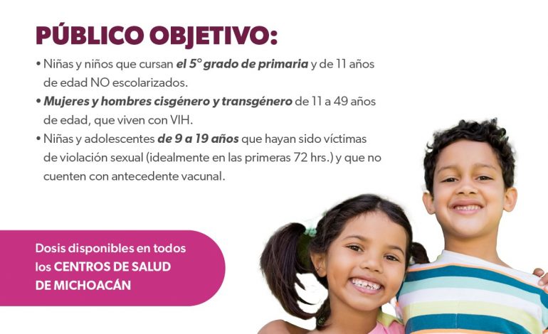 SSM vacuna contra el VPH a niñas y niños durante Semana Nacional de Vacunación