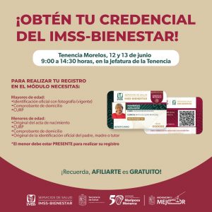 Jornada de credencialización IMSS Bienestar en Tenencia Morelos