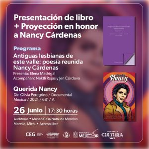 La poesía y legado de Nancy Cárdenas llegan a Casa Natal Morelos: Secum