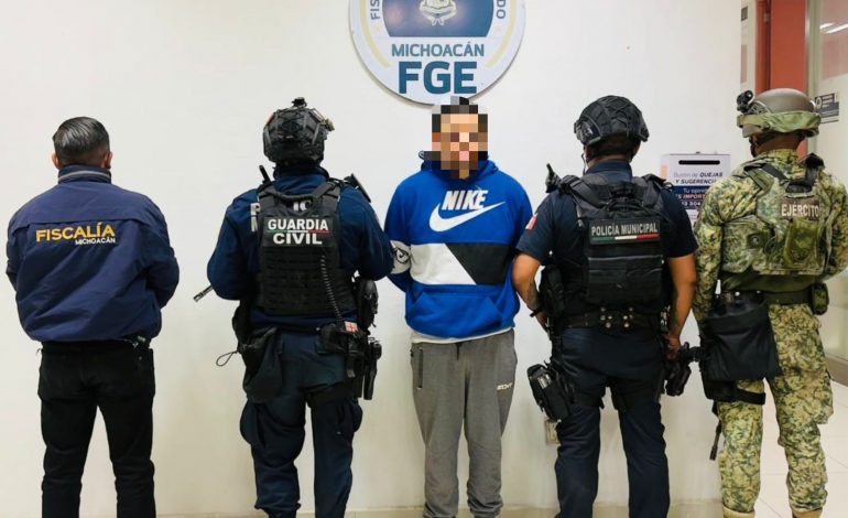 Detenido hombre con orden de aprehensión por homicidio calificado en Jacona: SSP