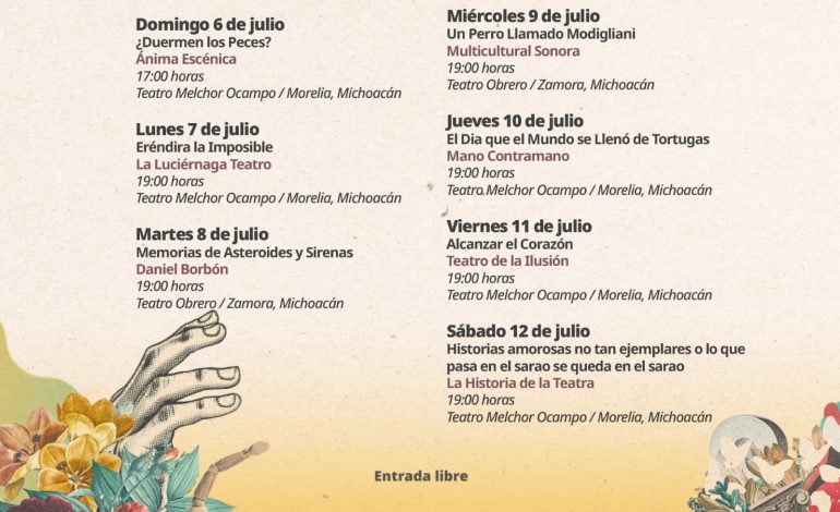 Historias únicas llegan a Michoacán con el festival “Teatro a Una Sola Voz”