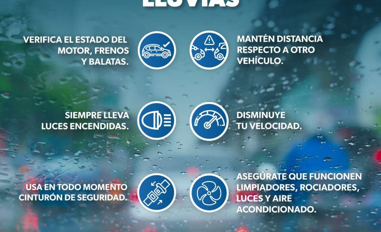 ¡La seguridad vial es primero! evita accidentes en temporada de lluvias: SSP