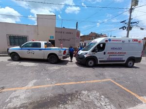 Accidente en Ciudad Hidalgo deja dos menores lesionados que viajaban abordo de una motocicleta.
