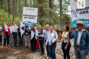 ​Jeovana Alcántar, inició a los trabajos de construcción del tanque de almacenamiento de agua potable y línea de conducción en El Chaparro.