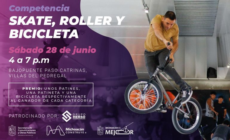 ¡Adrenalina en Paso Catrinas! SCOP te reta a la gran competencia de skate, roller y bici