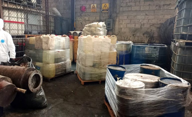 FGR DESTRUYE E INHABILITA CERCA DE CUATRO TONELADAS Y OCHO MIL LITROS DE PRECURSORES QUÍMICOS