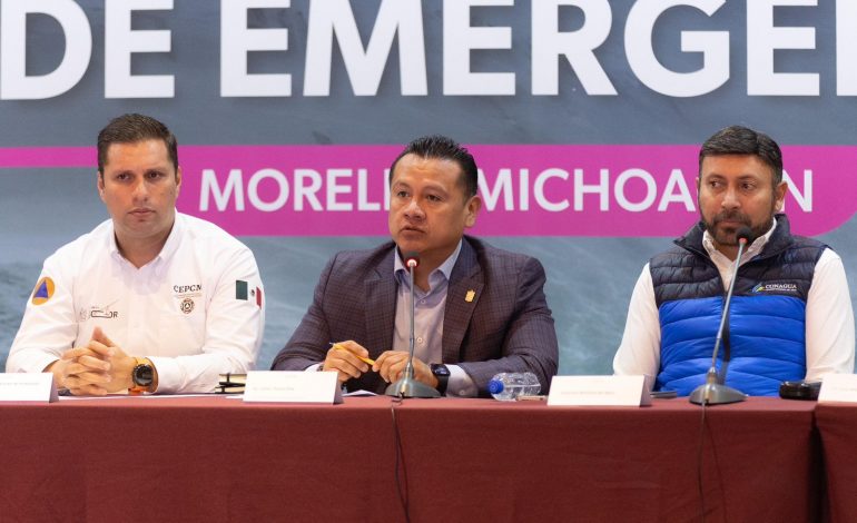 Gobierno de Michoacán instala Comité Estatal de Emergencias ante temporada de lluvias y ciclones.