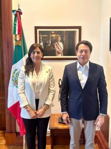 Gaby Molina y Mario Delgado fortalecen coordinación a favor de la educación.<br>