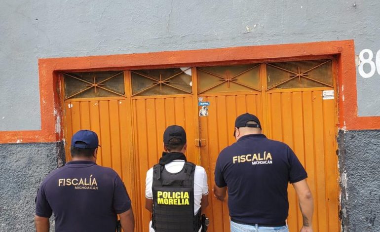 FGE ejecuta cateo en taller de motocicletas en Morelia y asegura unidad con alteraciones en sus medios de identificación