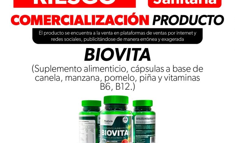 SSM emite alerta sanitaria sobre comercialización engañosa del producto Biovita