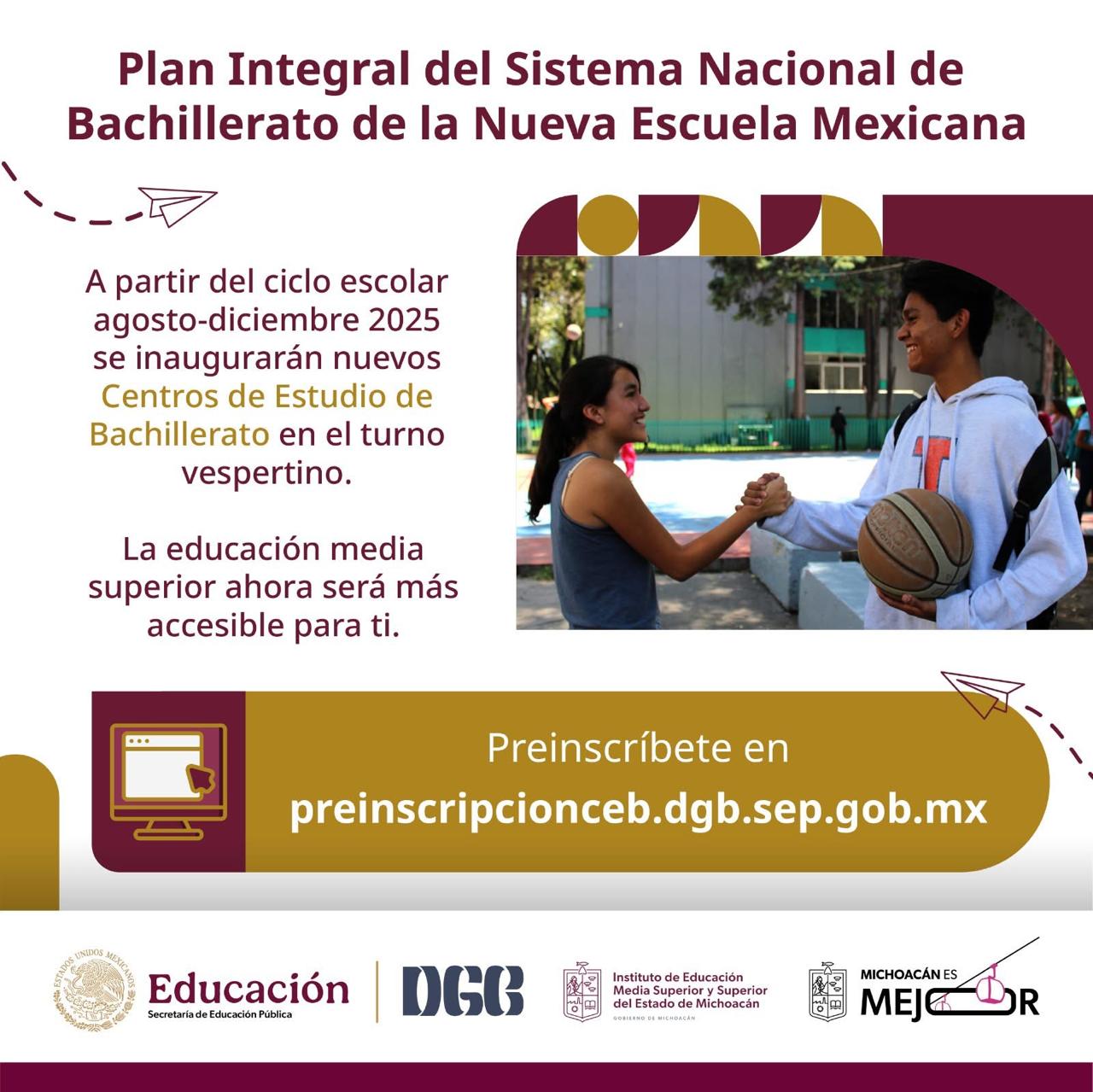 Iemsysem invita a jóvenes a inscribirse en nuevos bachilleratos en Morelia y Uruapan