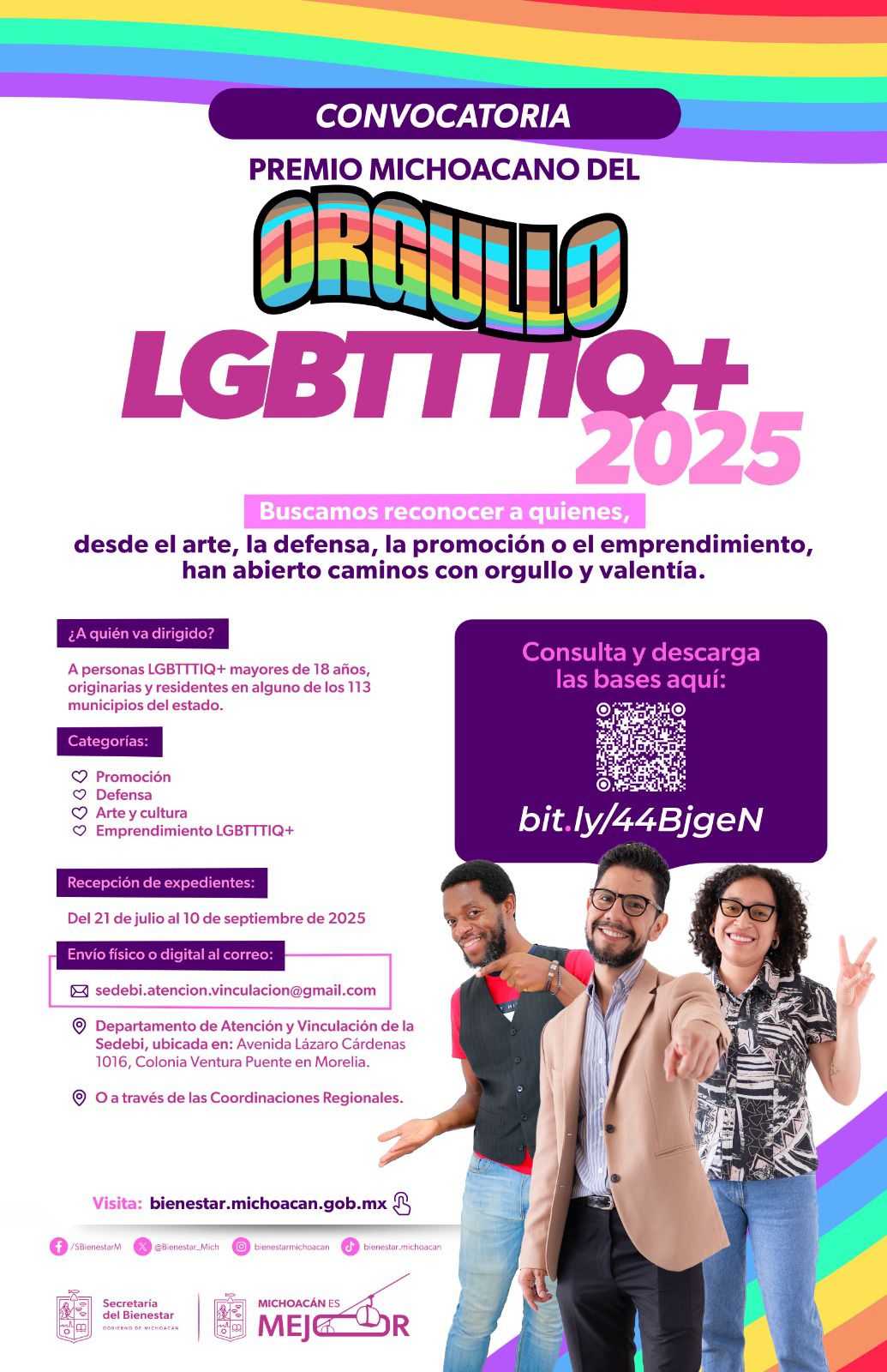 Secretaría del Bienestar celebra la diversidad, lanza Premio del Orgullo LGBTTTIQ+