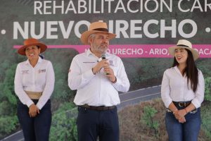 Bedolla arranca rehabilitación del tramo carretero Gabriel Zamora-Nuevo Urecho-Ario.
