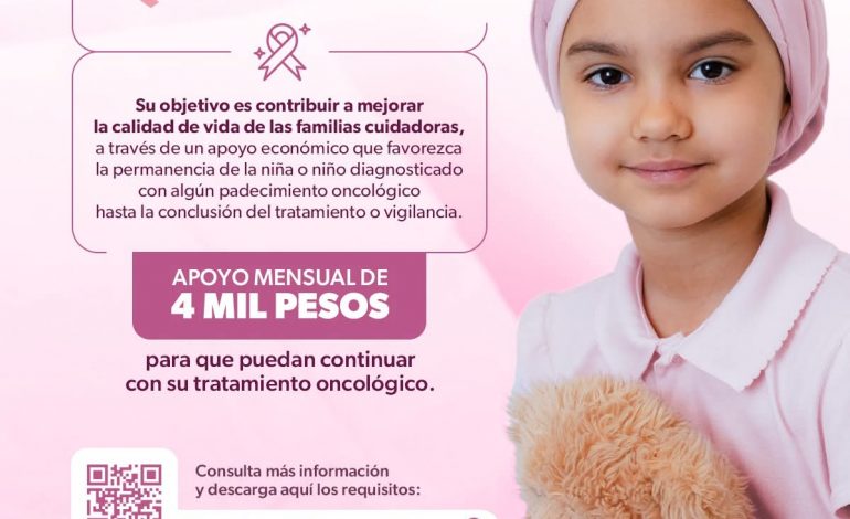 Abiertas las inscripciones al programa del Bienestar para niñas y niños con cáncer.