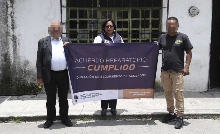 CMASC celebra acuerdo reparatorio en favor de una mujer víctima de despojo; su inmueble fue recuperado