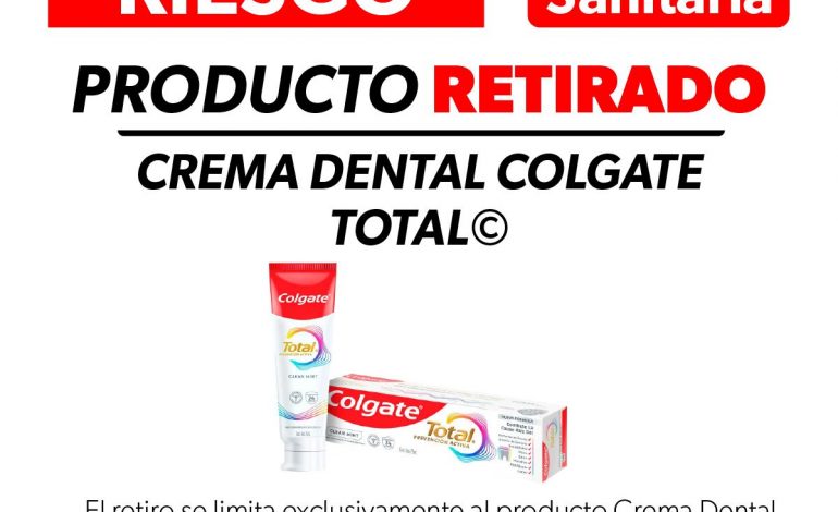 Cofepris emite aviso de riesgo del producto Colgate Total Prevención Activa CLEAN MINT
