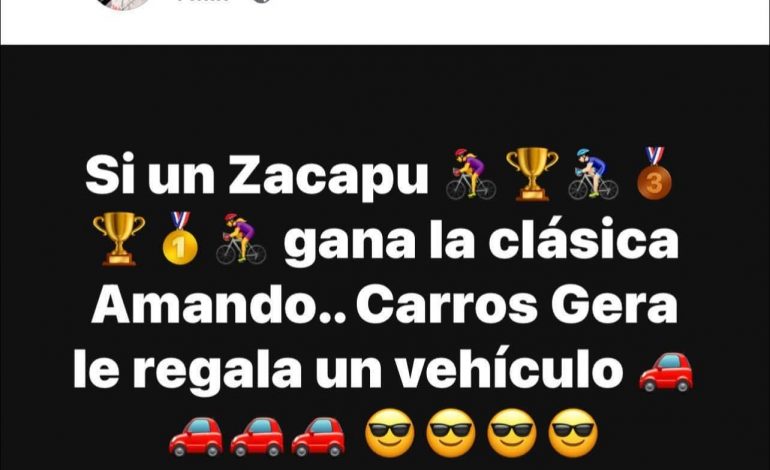 Empresario ofrece un auto para el ciclista local que gane la Clásica de Zacapu.