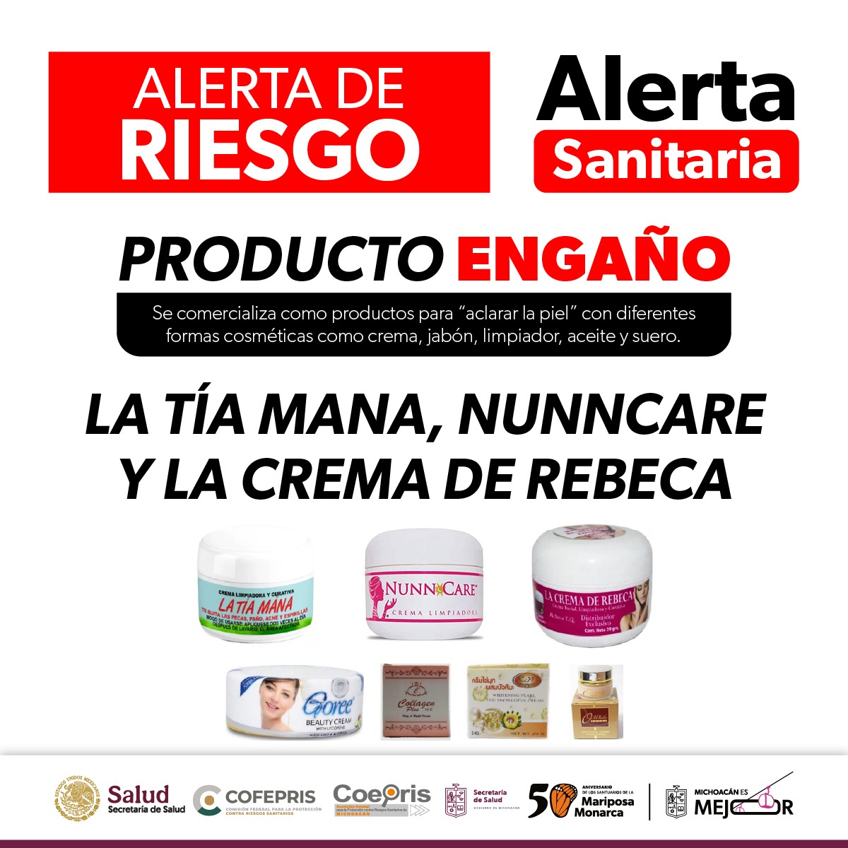 Alerta Cofepris sobre riesgos en el uso de cosméticos aclaradores de piel: SSM