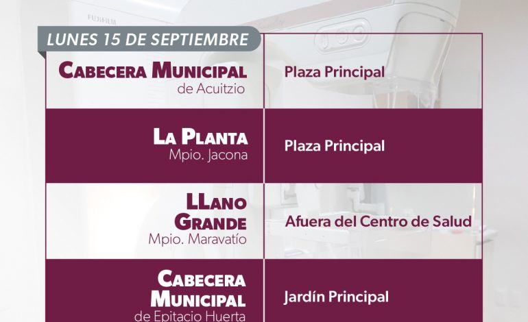 Llegan mastógrafos móviles a 8 municipios: SSM