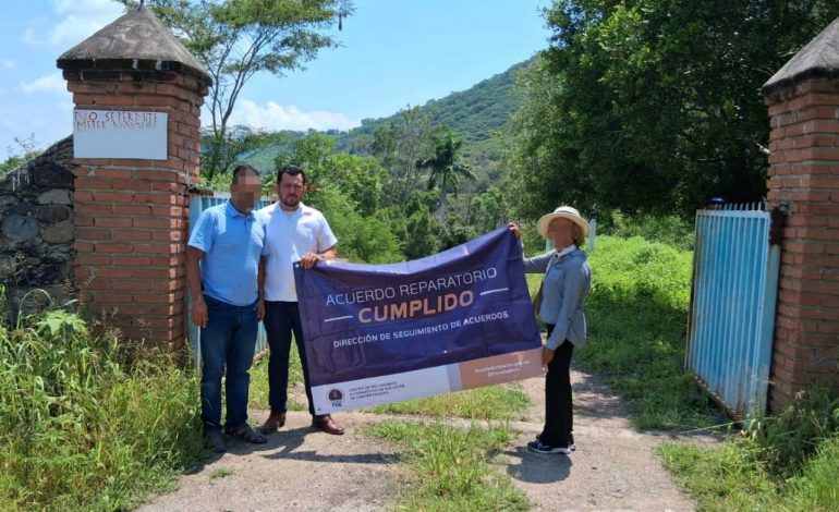 En Nocupétaro, Fiscalía General celebra acuerdo reparatorio y restituye inmueble a su propietario
