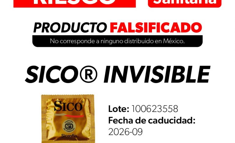Alerta SSM falsificación de condones SICO®️ Invisible