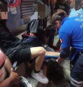 Tres menores heridos tras choque de motocicletas en Ciudad Hidalgo.