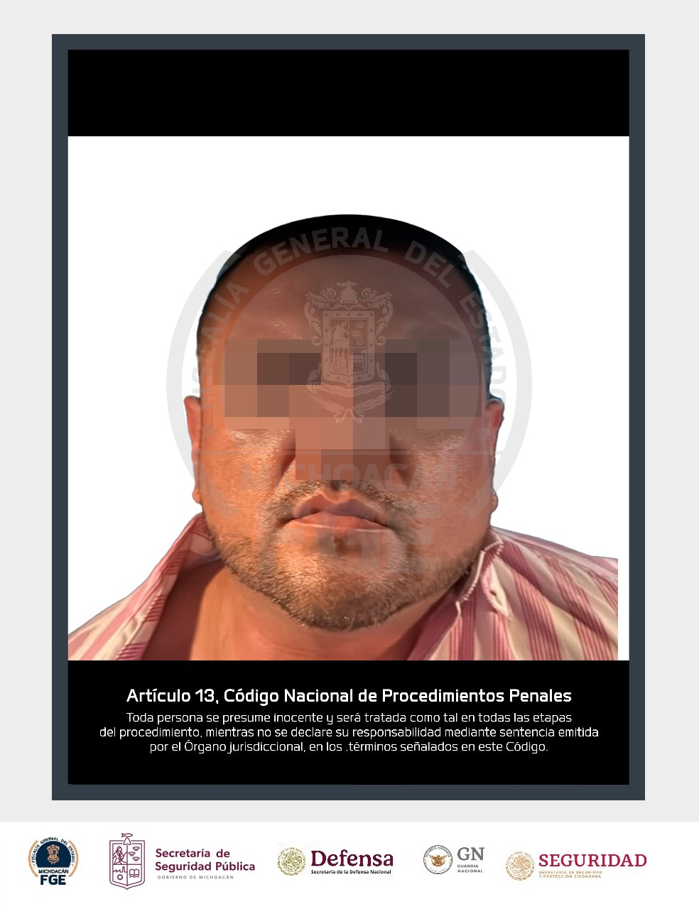 En operativo interinstitucional, FGE y SIE detienen  a Mario Arturo “N”,  el Calabazo y/o Delta, presunto responsable de delitos contra la salud.
