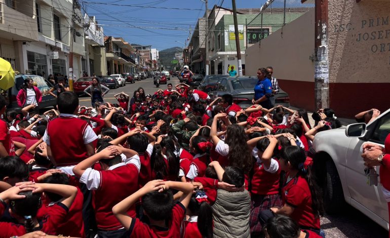 Cd. Hidalgo Responde al Simulacro Nacional con Masiva Participación Escolar.