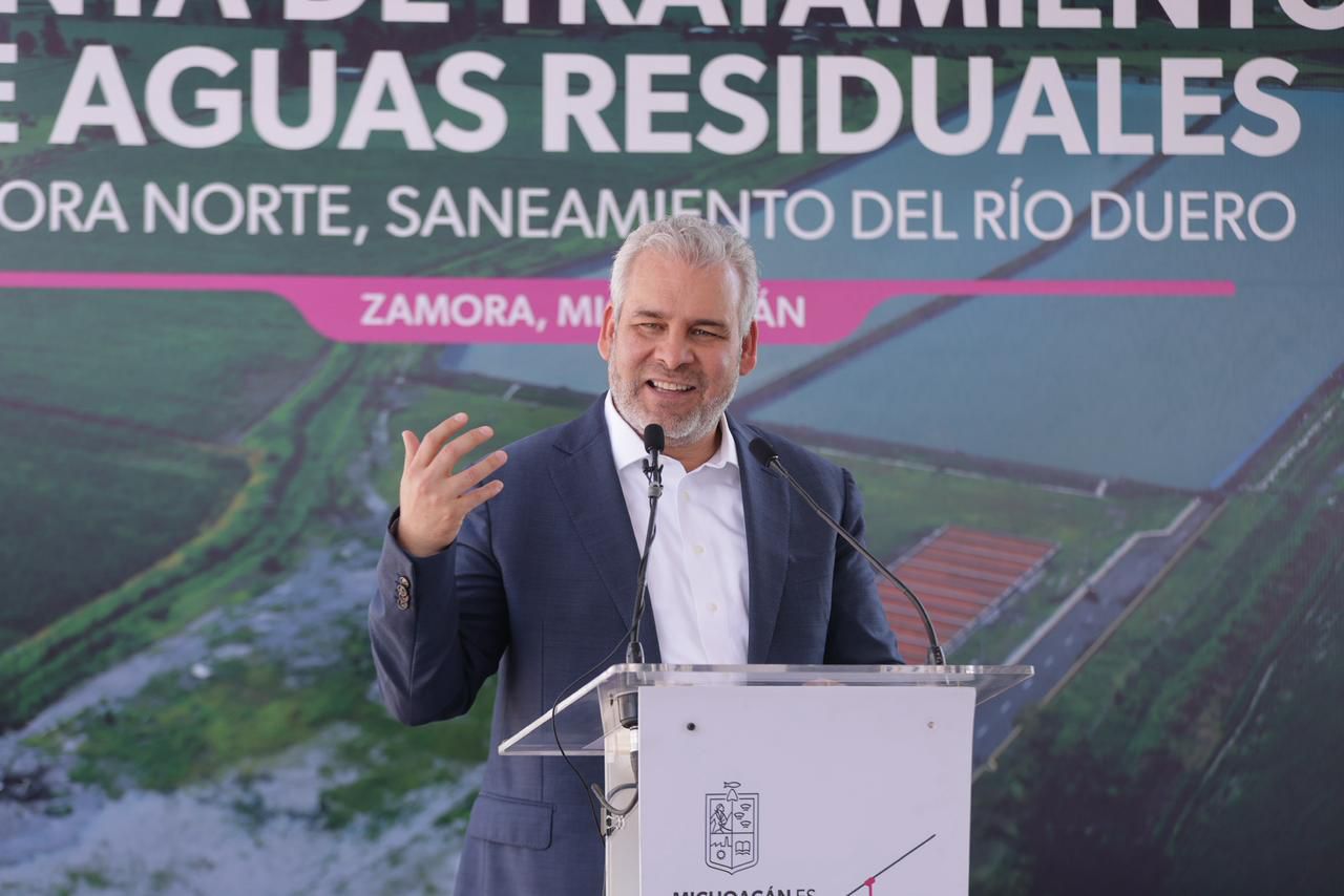 Inaugura Bedolla en Zamora planta tratadora que saneará 100% de aguas negras.