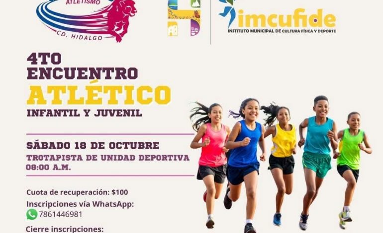 Concluyen inscripciones para el IV Encuentro Atlético infantil y juvenil de pista y campo