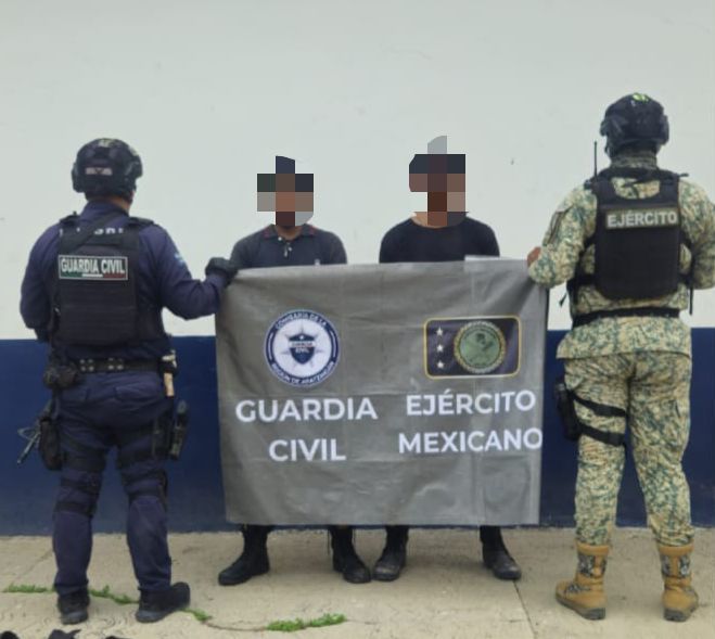 Fuerzas estatales y federales aseguran a dos hombres en Buenavista: SSP