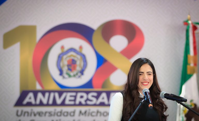 Giulianna Bugarini: “Celebramos 108 años de la UMSNH con una reforma que le da certeza y futuro”